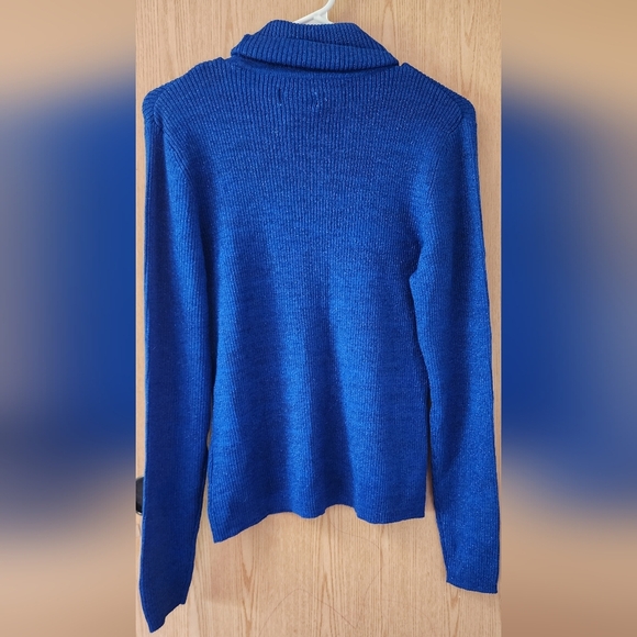Worthington Blue Cowl Turtleneck Sweater - Picture 2 of 3